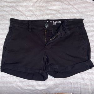 soft black jean shorts